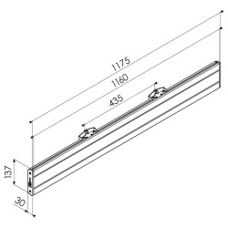 VOGELS - Vogel´s horizontálna časť adaptéra Connect-it PFB 3411, 1175 mm, čierna