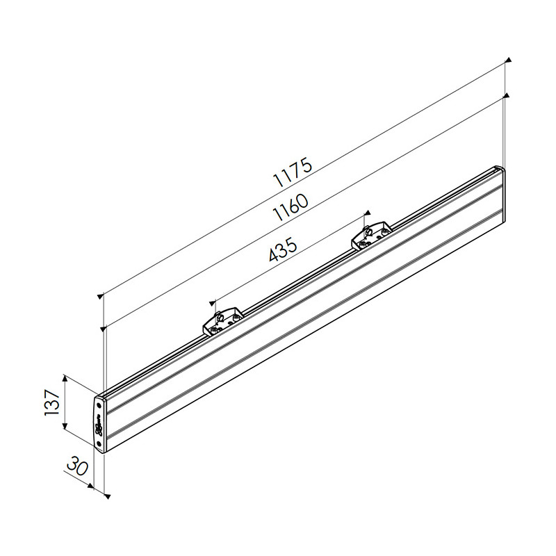 VOGELS - Vogel´s horizontálna časť adaptéra Connect-it PFB 3411, 1175 mm, čierna