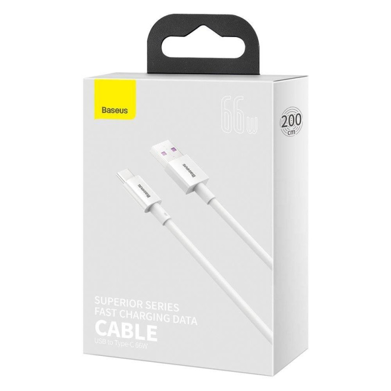NONAME - Baseus Superior Series Fast Charging Dátový Kabel USB-A - USB-C 66W 2m White