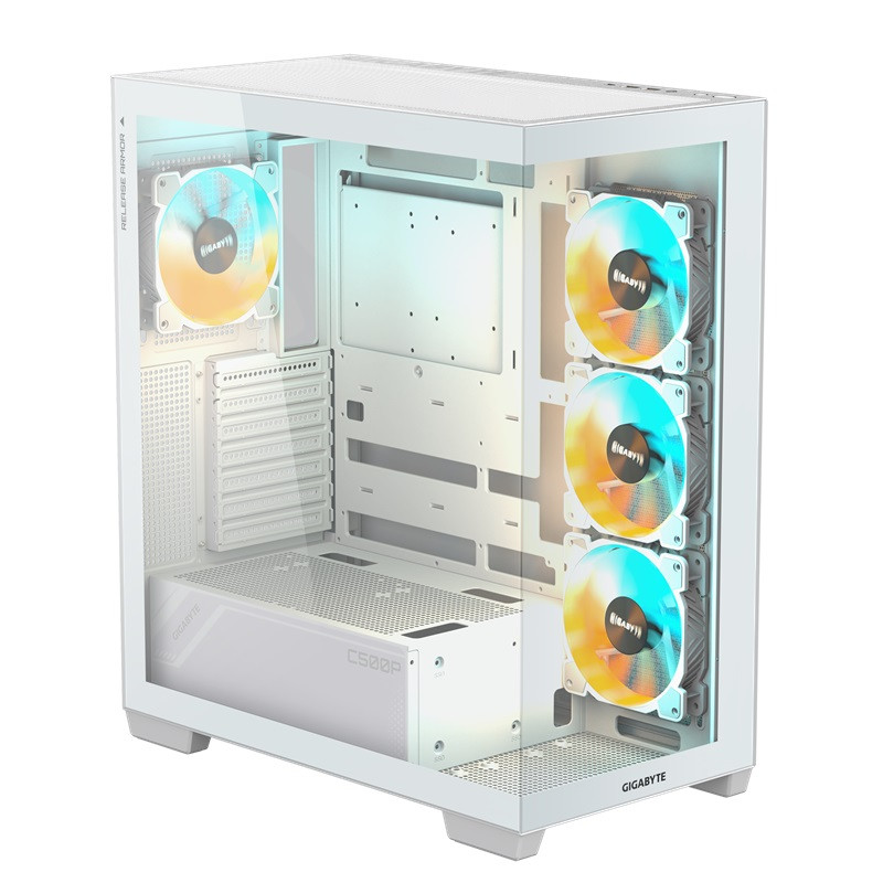 GIGABYTE C500 PANORAMIC STEALTH ICE/Midi Tower/Transpar./Biela