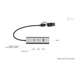 i-tec Universal Charging Metal HUB 2x USB-C + 2x USB-A Port, PD 85W