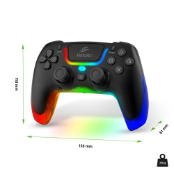 EVOLVEO Ptero2, bezdrôtový & drôtový gamepad pre PC, PS3/4/5, iOS, Android, Switch, čierny