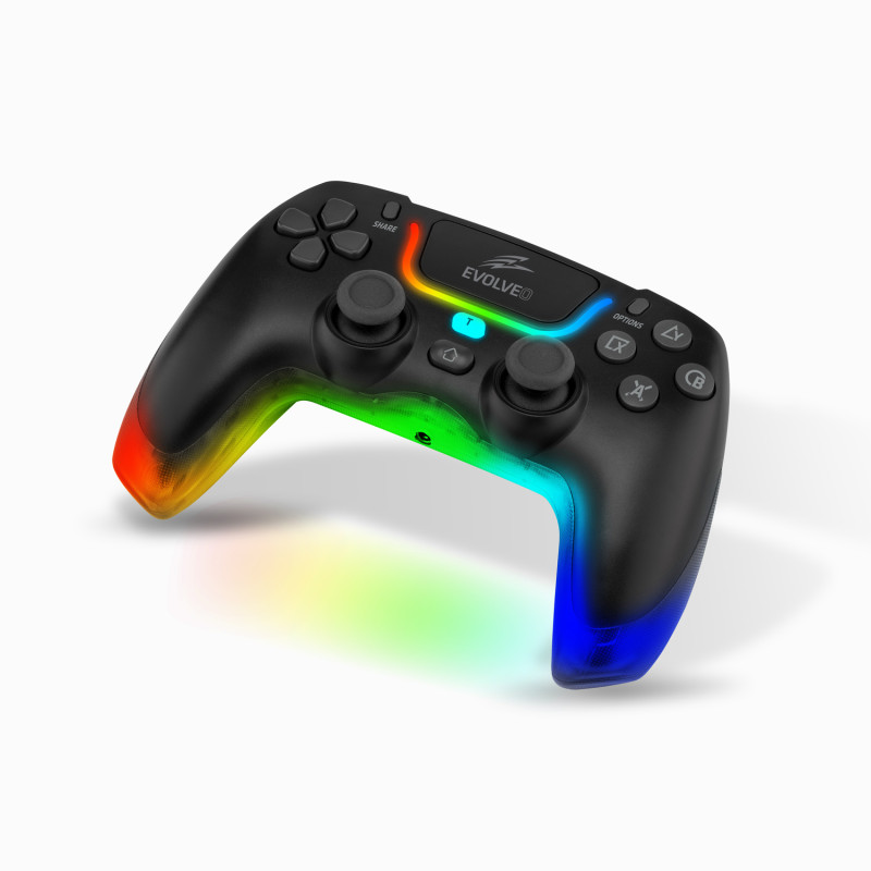EVOLVEO Ptero2, bezdrôtový & drôtový gamepad pre PC, PS3/4/5, iOS, Android, Switch, čierny