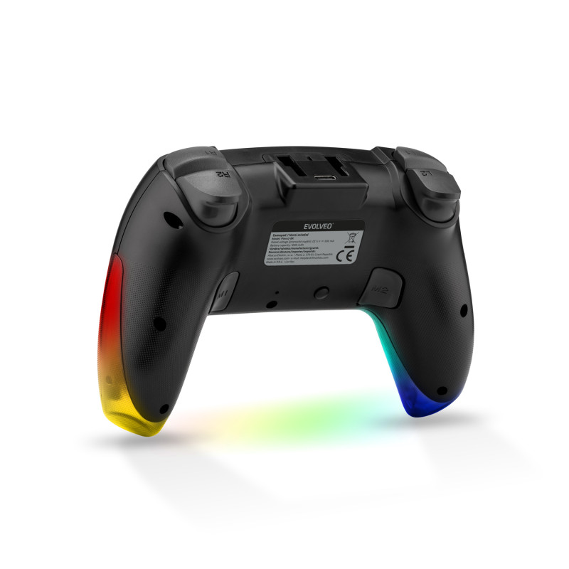 EVOLVEO Ptero2, bezdrôtový & drôtový gamepad pre PC, PS3/4/5, iOS, Android, Switch, čierny