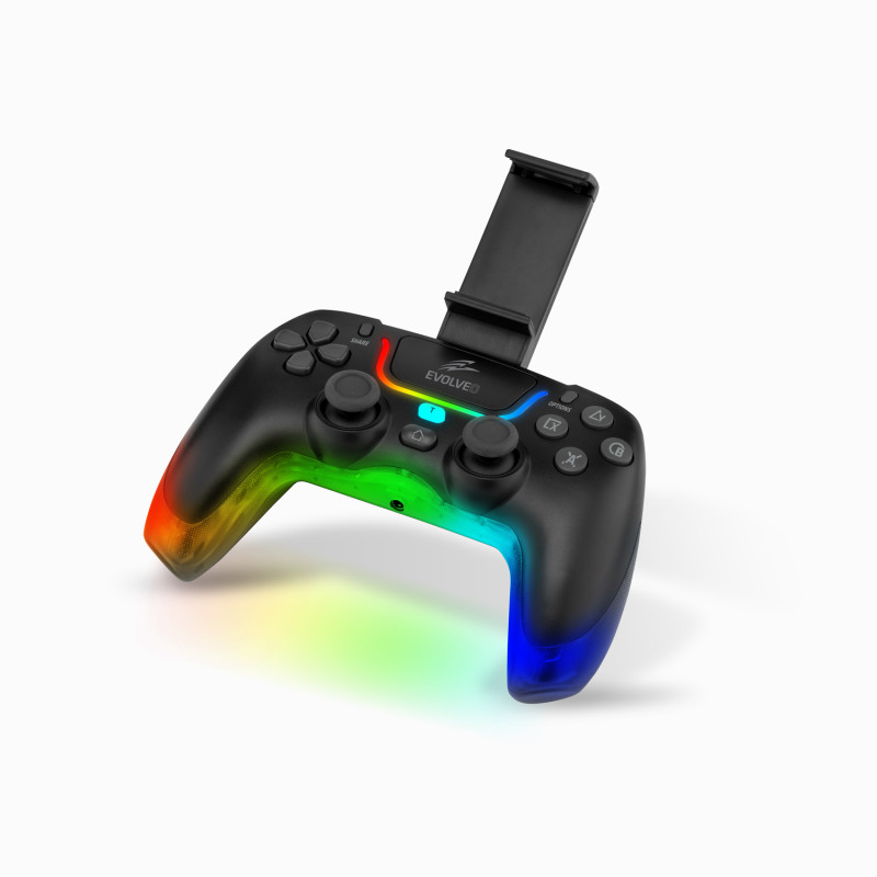 EVOLVEO Ptero2, bezdrôtový & drôtový gamepad pre PC, PS3/4/5, iOS, Android, Switch, čierny