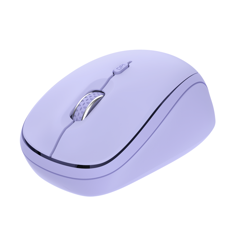 TRUST Yvi+ Multi-Device/Kancelárska/Optická/1 600 DPI/USB+BT/Fialová