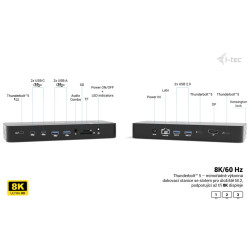 i-tec Thunderbolt 5 Triple Display Docking Station, M.2 slot, 6x USB, 2.5 GLAN, Power Delivery 140W