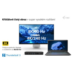 i-tec Thunderbolt 5 Triple Display Docking Station, M.2 slot, 6x USB, 2.5 GLAN, Power Delivery 140W