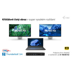 i-tec Thunderbolt 5 Triple Display Docking Station, M.2 slot, 6x USB, 2.5 GLAN, Power Delivery 140W