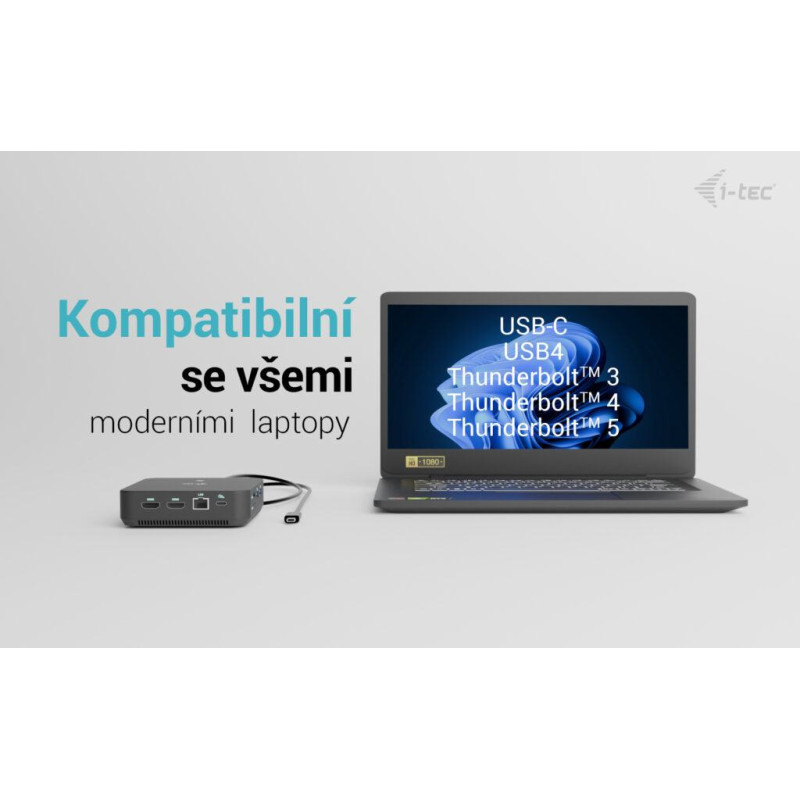 i-tec USB-C DP Dual HDMI Docking Station, Power Delivery 100W + i-tec Universal Charger 100W
