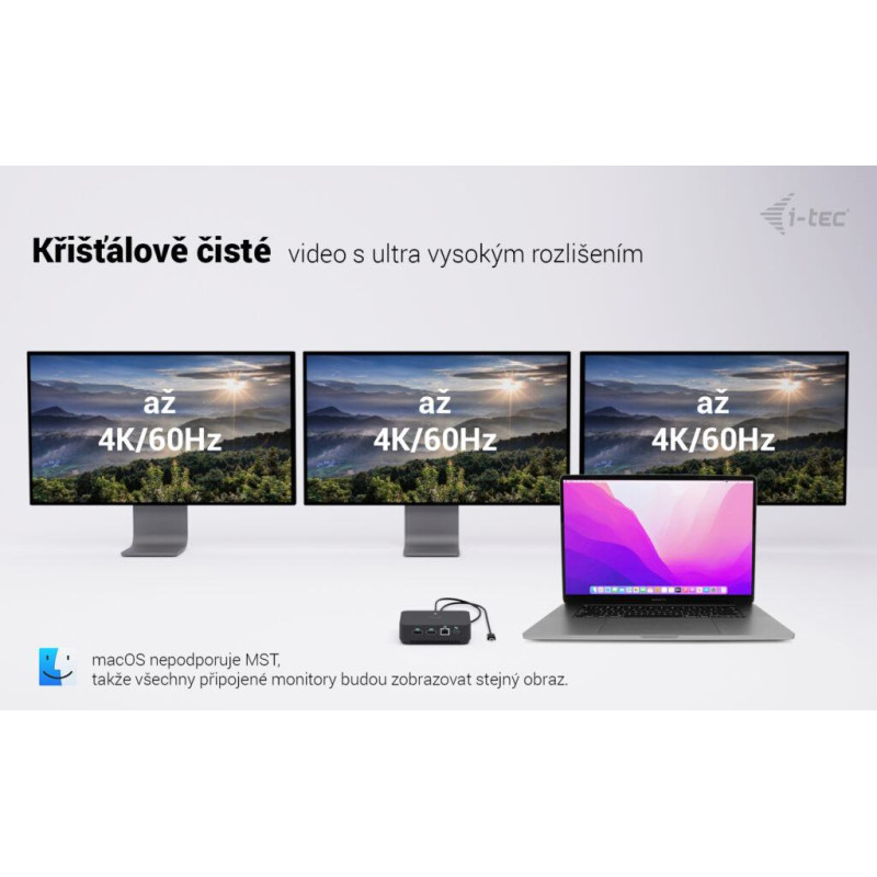 i-tec USB-C DP Dual HDMI Docking Station, Power Delivery 100W + i-tec Universal Charger 100W