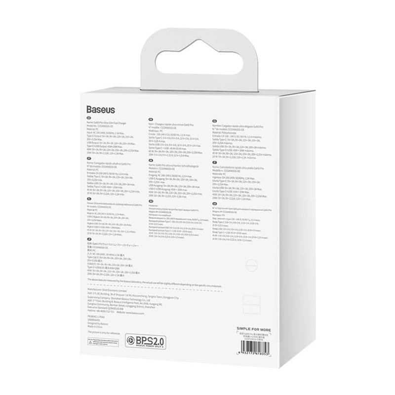NONAME - Baseus Nabíjačka do siete GaN5 Pro Ultra Slim USB-C/USB-A 65 W sivá