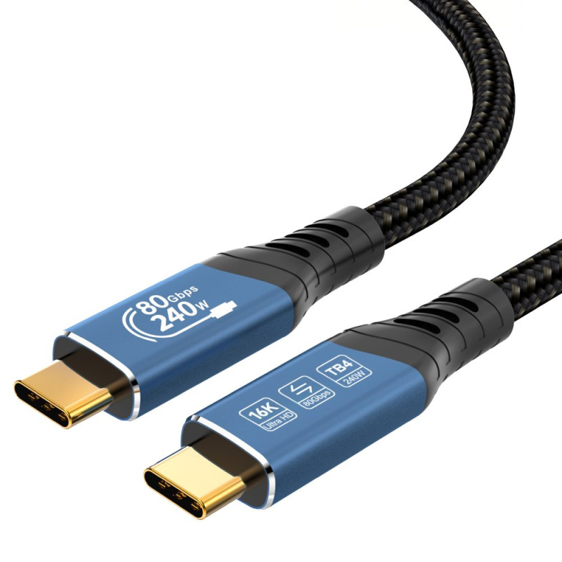 PremiumCord USB4™ Version2.0 80Gbps 16K@60Hz 240W Thunderbolt 3 a 4 kábel 0,8m