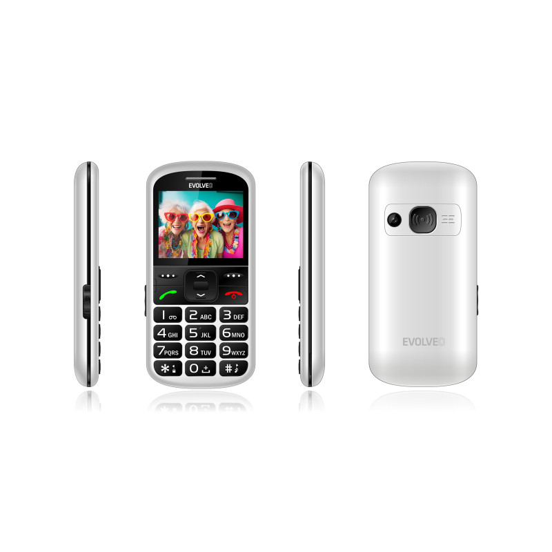 EVOLVEO EasyPhone XS, mobilný telefón pre seniorov, biely
