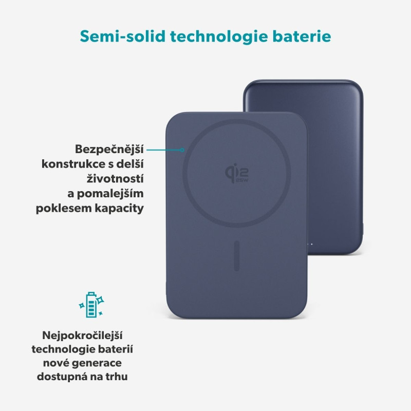 Epico Qi2 25W 10000mAh Mag+ powerbanka EM75 - modrá