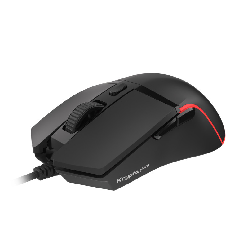 Genesis herná optická myš KRYPTON 220/RGB/6400 DPI/Herná/Optická/6 000 DPI/Drôtová USB/Čierna