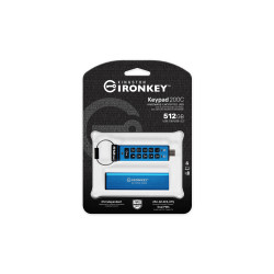 Kingston IronKey Keypad 200C/512GB/USB 3.2/USB-C/Modrá