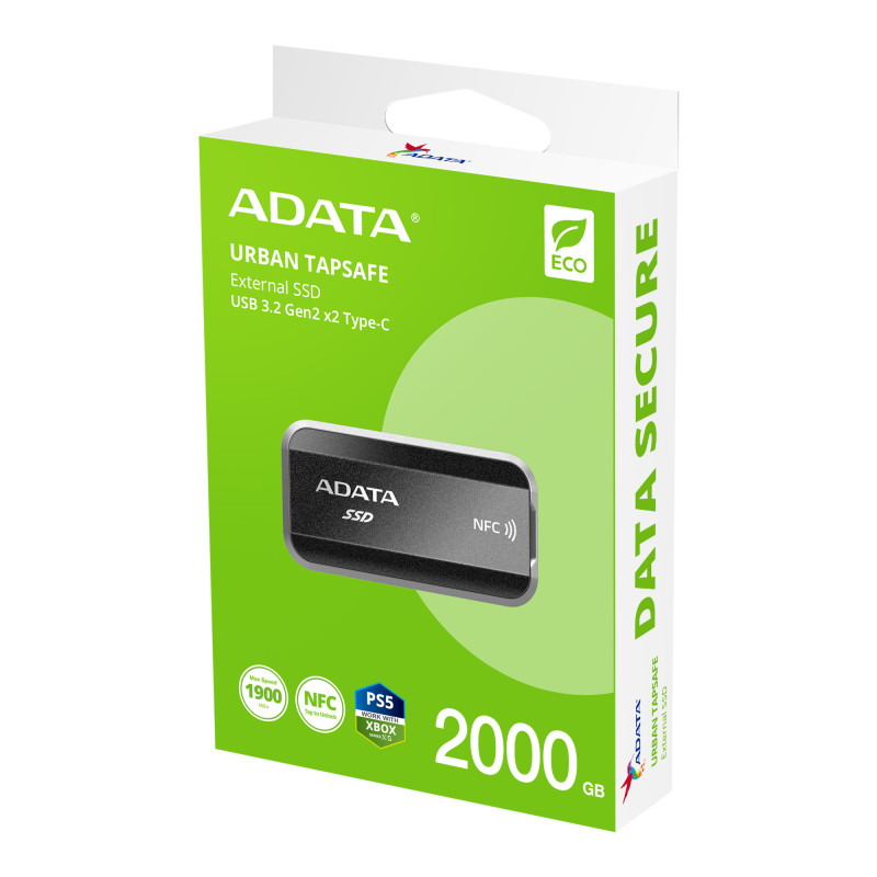 ADATA URBAN TAPSAFE/2TB/SSD/Externá/Čierna/5R