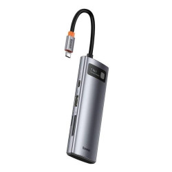 NONAME - Baseus dokovacia stanica 7v1 USB-C (USB-C PD 100W, USB-C, 2x USB 3.0, HDMI, SD/TF port) sivá