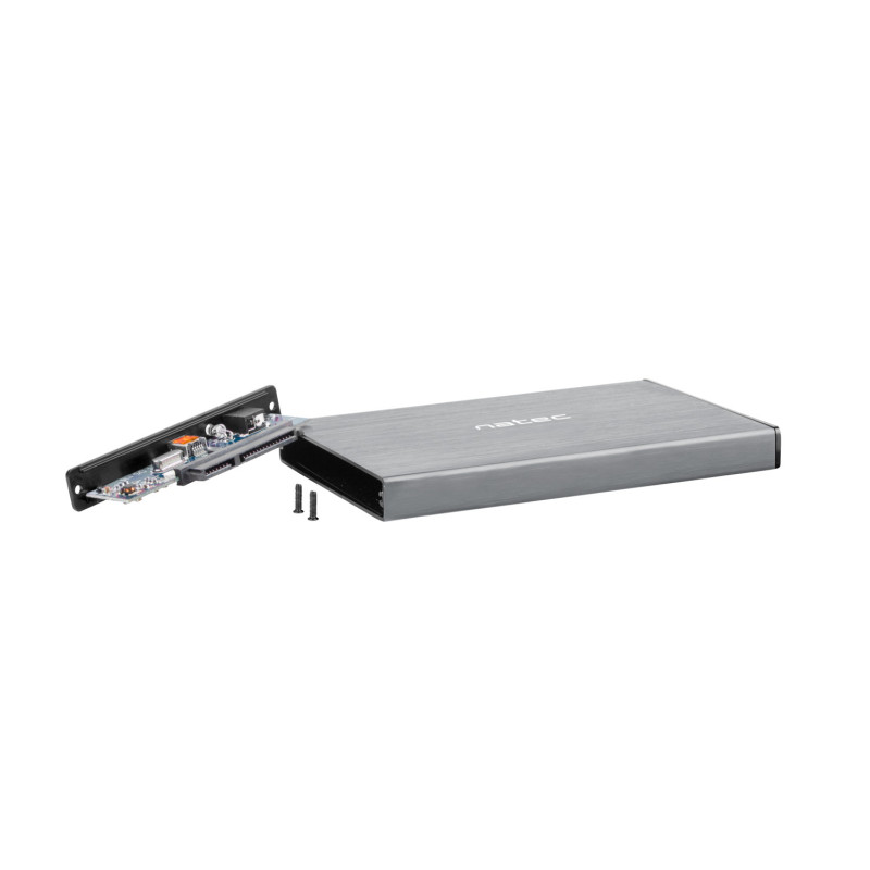 Externý box pre HDD 2,5'' USB 3.0 Natec Rhino Go, šedý, hliníkové telo