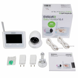 EVOLVEO NL4, detská videoopatrovateľka s nočným svetlom a otočnou kamerou