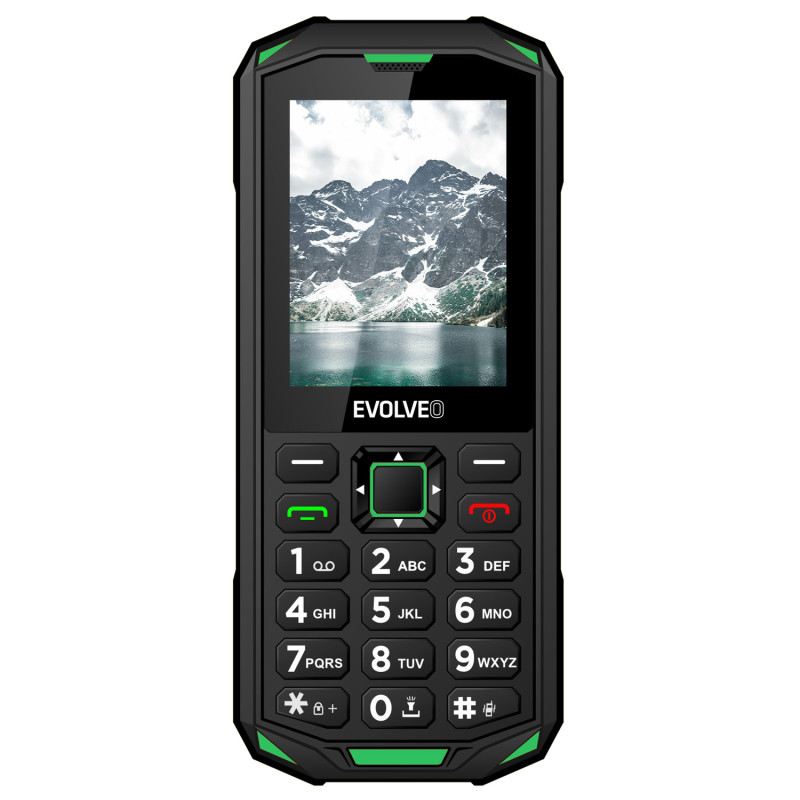 EVOLVEO StrongPhone X5, IP68 odolný Dual SIM telefón, 2,4'' LCD, 2500mAh, černo-zelený