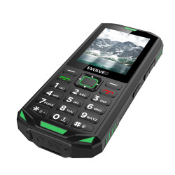 EVOLVEO StrongPhone X5, IP68 odolný Dual SIM telefón, 2,4'' LCD, 2500mAh, černo-zelený