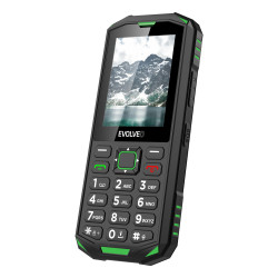 EVOLVEO StrongPhone X5, IP68 odolný Dual SIM telefón, 2,4'' LCD, 2500mAh, černo-zelený