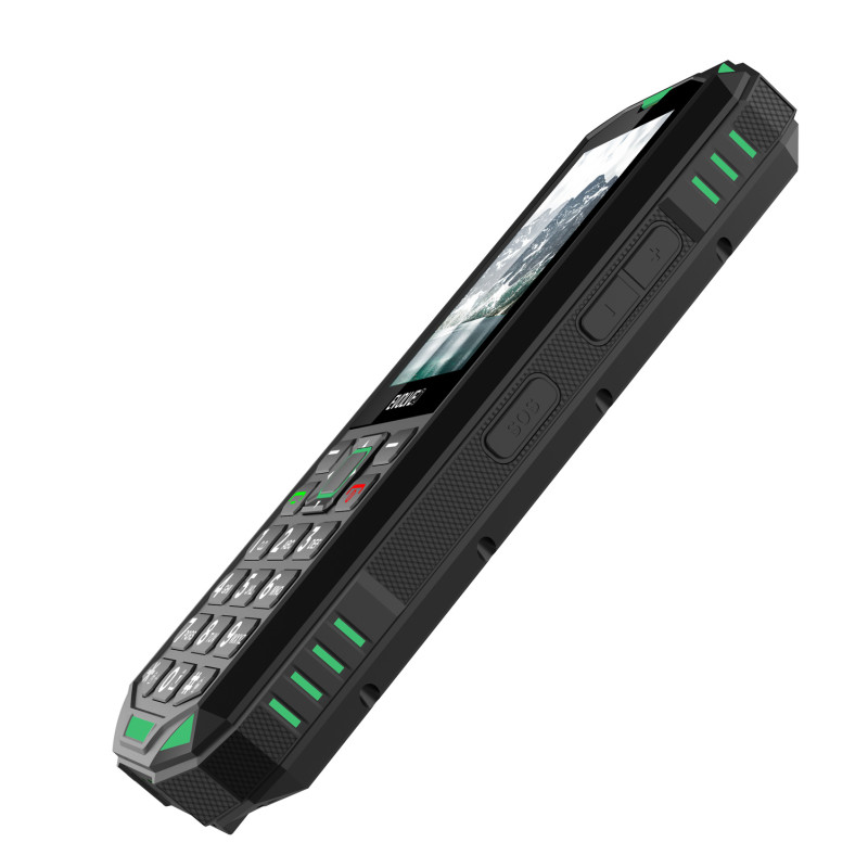 EVOLVEO StrongPhone X5, IP68 odolný Dual SIM telefón, 2,4'' LCD, 2500mAh, černo-zelený