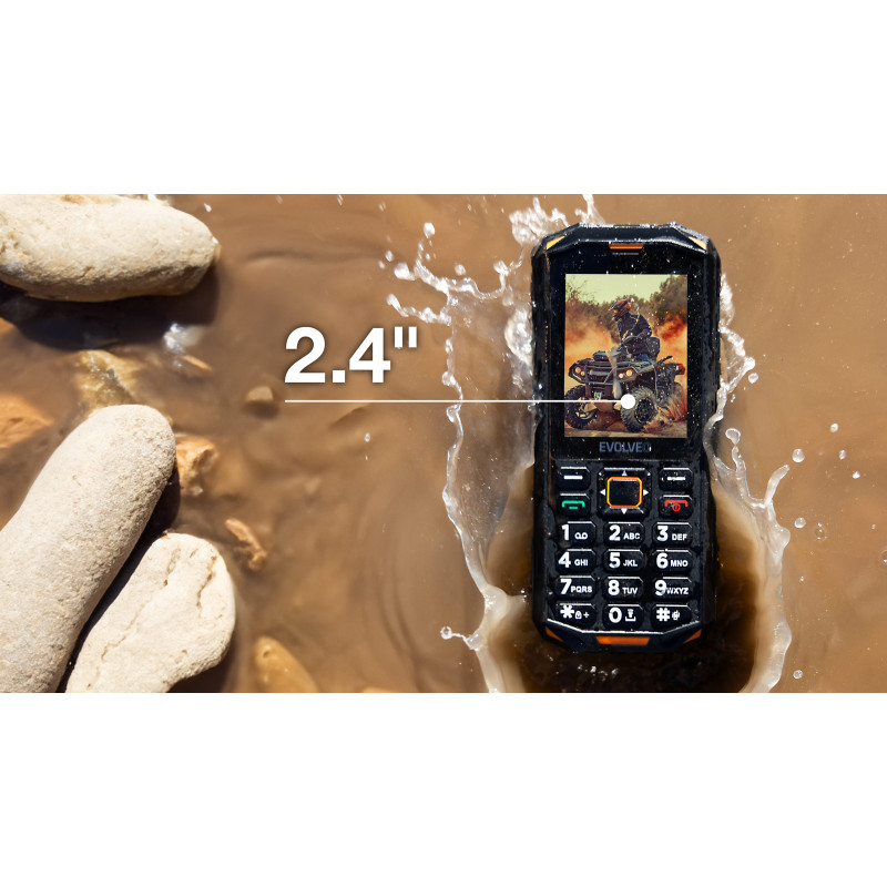 EVOLVEO StrongPhone X5, IP68 odolný Dual SIM telefón, 2,4'' LCD, 2500mAh, černo-zelený