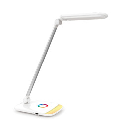 FELLOWES - Stolová LED lampa Platinet PDLQ60 18W stmievateľná, dotykové ovládanie, USB port, biela