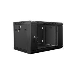 LANBERG - Nástenný rack 19'' 6U 600X450mm černý flat pack