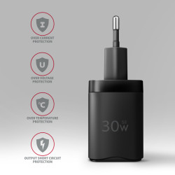 AXAGON ACU-PQ30 Sila nabíjačky do siete 30W, 2x port (USB-A + USB-C), PD3.0/PPS/QC4+/SFC/AFC/Apple