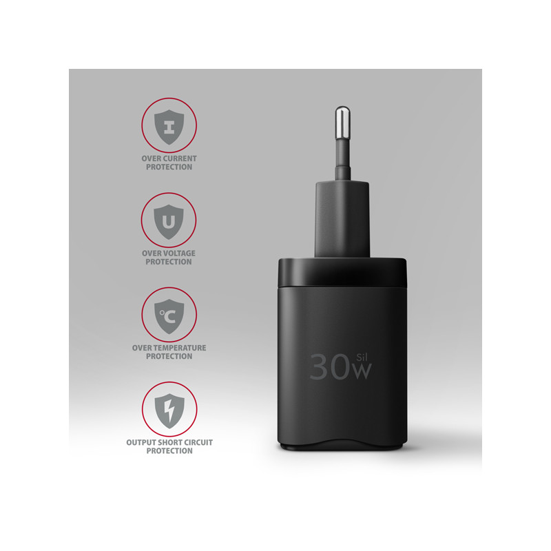 AXAGON ACU-PQ30 Sila nabíjačky do siete 30W, 2x port (USB-A + USB-C), PD3.0/PPS/QC4+/SFC/AFC/Apple