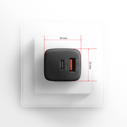 AXAGON ACU-PQ30 Sila nabíjačky do siete 30W, 2x port (USB-A + USB-C), PD3.0/PPS/QC4+/SFC/AFC/Apple