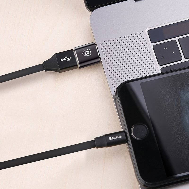 NONAME - Baseus CATOTG-01 Adaptér z USB-A na USB-C Black