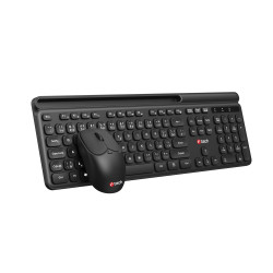 Klávesnica C-TECH Quallis WLKMC-05, bezdrôtový combo set s myšou, čierny, USB, CZ/SK
