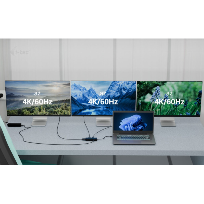 i-tec USB-C Triple 4K HDMI Video adaptér, Power Delivery 100W