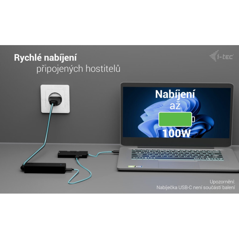 i-tec USB-C Triple 4K HDMI Video adaptér, Power Delivery 100W