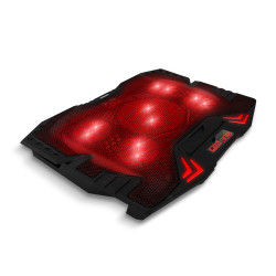 EVOLVEO Ania 5R, chladiaca podložka pre notebook, 5x ventilátor, červené podsvietenie