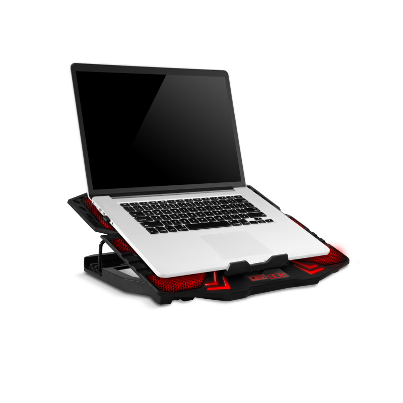 EVOLVEO Ania 5R, chladiaca podložka pre notebook, 5x ventilátor, červené podsvietenie