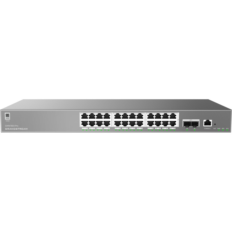 Grandstream GWN7803 Pre L2++ Managed switch, 24 portov, 2x SFP+, DHCP, QoS, VLAN, CLI