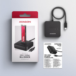 AXAGON ADSA-M2C11L, USB-C 10Gbps dokovacia stanica pre 1× M.2 NVMe SSD