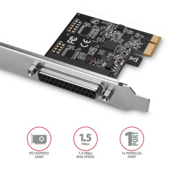 AXAGON PCEA-P1N, PCIe radič - 1x paralelný port (LPT), vr. LP
