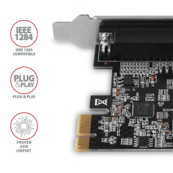 AXAGON PCEA-P1N, PCIe radič - 1x paralelný port (LPT), vr. LP