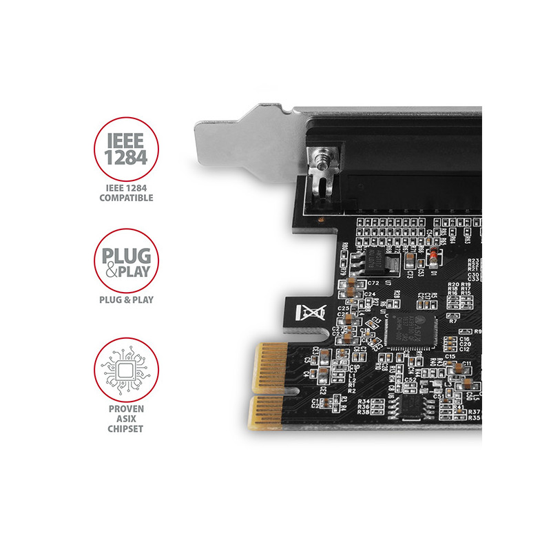 AXAGON PCEA-P1N, PCIe radič - 1x paralelný port (LPT), vr. LP