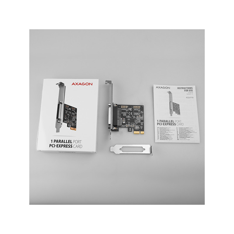 AXAGON PCEA-P1N, PCIe radič - 1x paralelný port (LPT), vr. LP