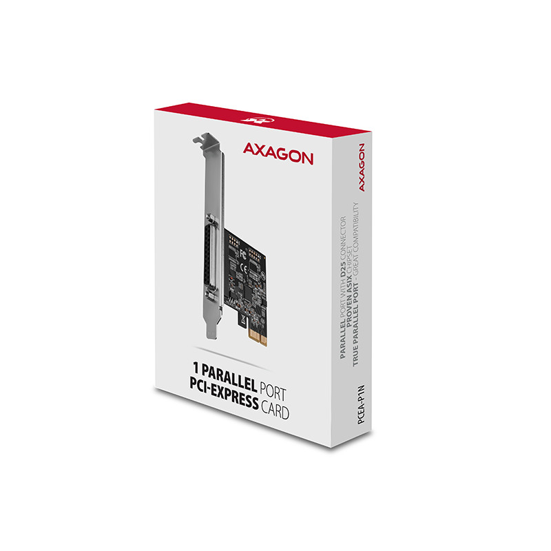 AXAGON PCEA-P1N, PCIe radič - 1x paralelný port (LPT), vr. LP