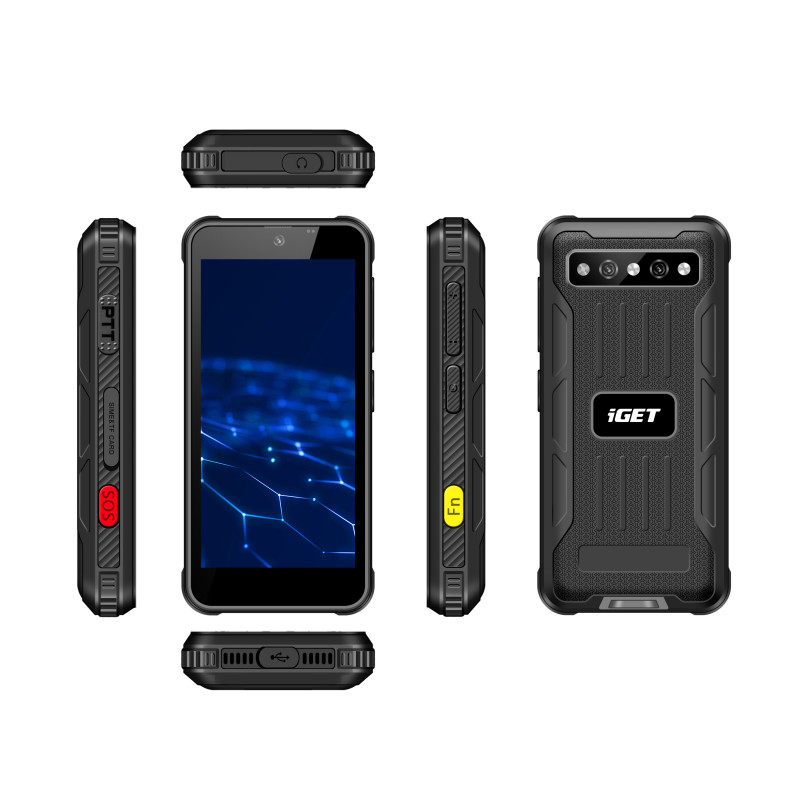 iGET T mini 6 + 128 Black - odolný mobilný telefón