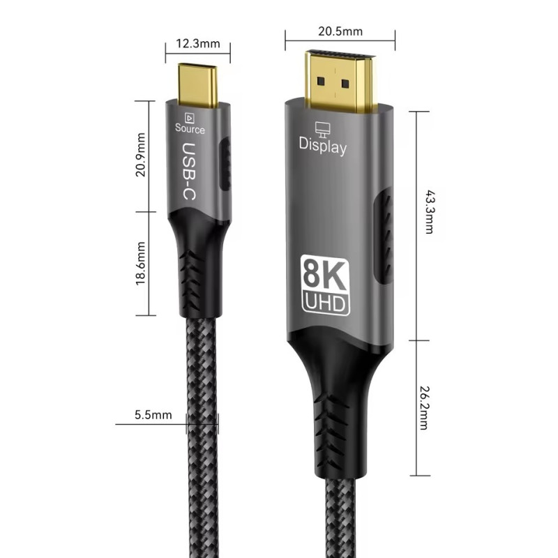 PremiumCord USB-C na HDMI kábel, 2m